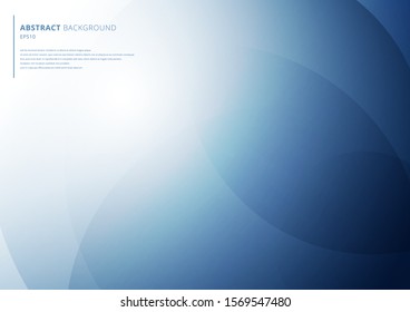 Abstract geometric blue circles overlapping background with lighting space for your text. Vector illustration
