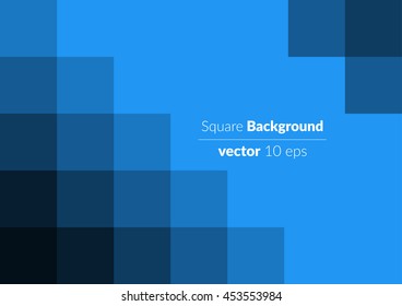 Abstract geometric blue color square for background vector flat design template. Applicable for covers, placards, posters, fliers and banner designs.
