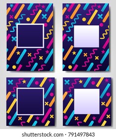 Abstract geometric blue colored banner with shapes, greeting card,frame