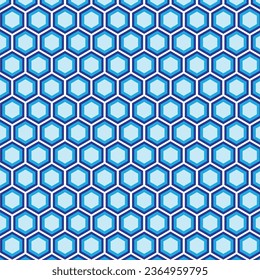 abstract geometric blue cyan hexagon pattern art.