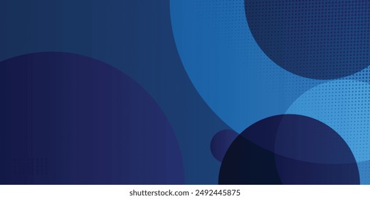 Abstract geometric blue and dark navy color background with circle shape. Vector, illustration Modern blue abstract background, the look of stainless steel, circular lines on a blue background