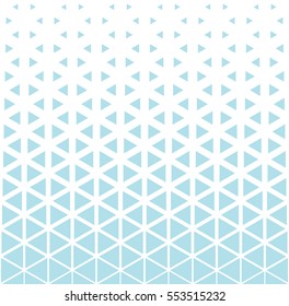 Abstract geometric blue deco art print halftone triangle pattern