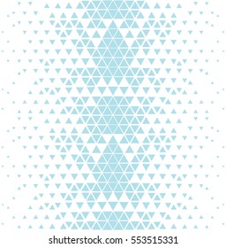 Abstract geometric blue deco art print halftone triangle pattern