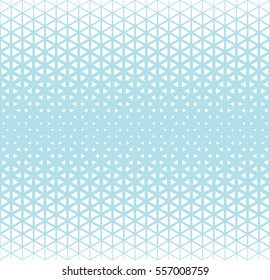 Abstract geometric blue deco art halftone hexagone and triangle print pattern