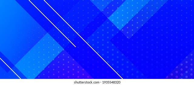 Abstract geometric blue decorative modern banner design background vector