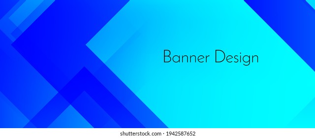 Abstract geometric blue decorative modern banner design background vector