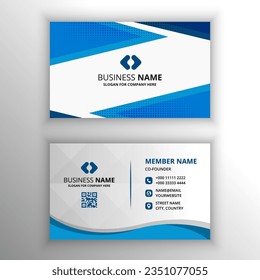 Abstract Geometric Blue Dotted Business Card Template, can be used for business designs, presentation designs or any suitable designs.