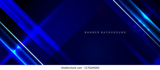 Resumen de líneas móviles glamurosas geométricas de color azul brillante decorativo banner de color 