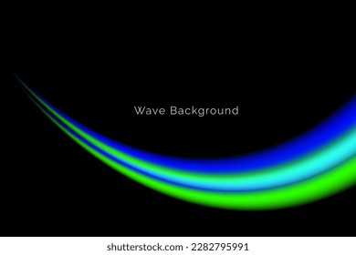 Resumen de diseño de ilustraciones geométricas de onda azul y verde sobre fondo negro