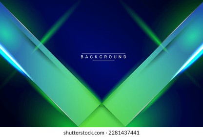 Abstract geometric blue and green illustration design background vector