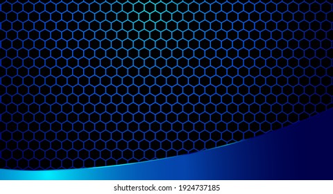 Resumen Vector de fondo geométrico azul hexagonal futurista de alta tecnología