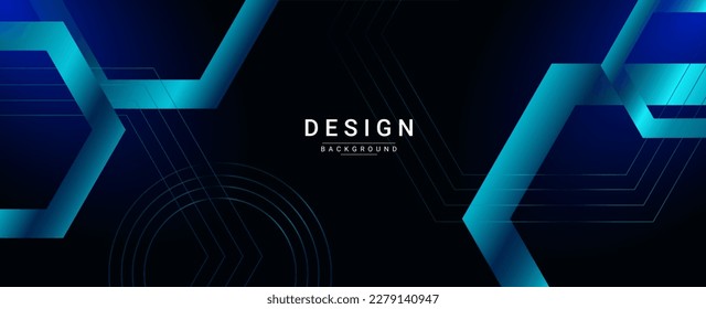 Resumen de fondo de diseño de ilustración hexagonal azul geométrico