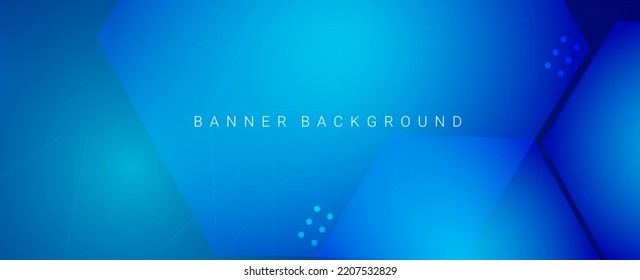 Abstract geometric blue hexagonal modern stylish smooth banner background