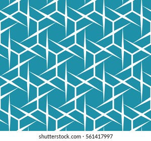Abstract geometric blue hipster fashion pillow hexagon grid pattern