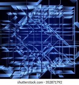 Abstract geometric blue hi-tech background. Vector design