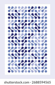 Líquido azul geométrico Abstractas conectado puntos circulares sobre fondo blanco. Icono colorido del metaball, Formas del círculo del Vector, Elementos del Vector de la mancha de Morphing para la marca, empaquetado, cartel, Anuncio, Fondo de pantalla