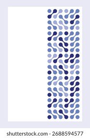 Abstrakte geometrische blaue Flüssigkeit verbundenen Kreis Punkte auf weißem Hintergrund. Farbiges Metaball-Symbol, Vektorkreis-Formen, Morphing-Blob, Vektorelemente für Branding, Verpackung, Poster, Banner, Tapete