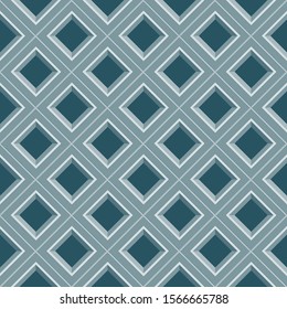 Abstract geometric blue mesh pattern seamless texture vector background vintage tiles wallpaper and floor