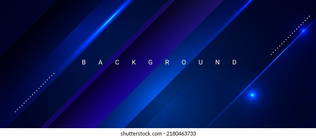 Abstract geometric blue motion glow lines design background template