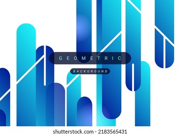 Abstract geometric blue motion lines stylish background design