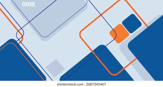 Diseño geométrico abstracto de la Plantilla del fondo del color azul, naranja y blanco