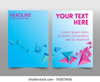 Abstract geometric blue and pink Business Book Cover Design Template in A4. Can be adapt to Brochure, Annual Report, Magazine,Poster, Corporate Presentation, Portfolio, Flyer, Banner, Website. 