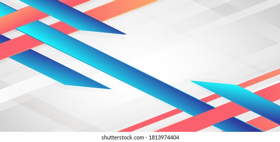 Abstract geometric blue and pink vibrant gradient diagonal on white background with copy space for text. Vector illustration
