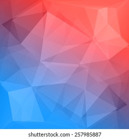 Abstract geometric blue, red and purple background
