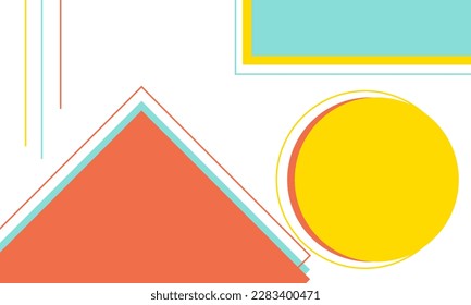 Abstract geometric blue, red, yellow colors, active lines background. Template design for social media, banner, card