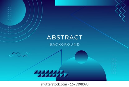 Abstract geometric blue science background banner with dots. Eps 10 vector.