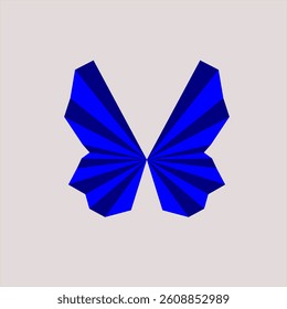 Abstract Geometric blue shape butterfly design template