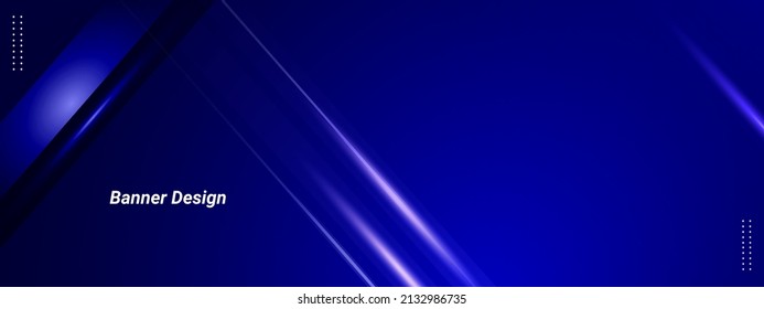 Abstract geometric blue shiny lines colorful design in dark background vector