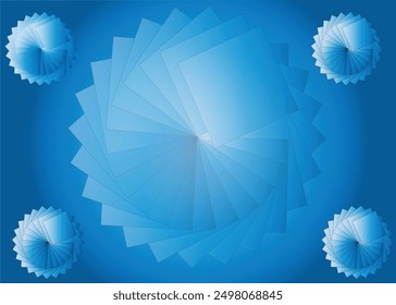 Abstract Geometric Blue Spiral Design – Modern Digital Art, Symmetrical Patterns, Captivating Background, Perfect for Creative Projects, Graphic Design, Web Design, and High-Resolution Visuals."