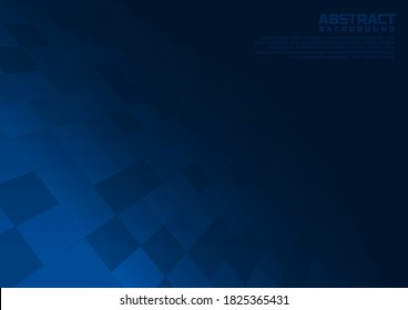 Abstract geometric blue square pattern background with white shapes perspective can be used in cover design  poster  website  flyer. Vector illustration