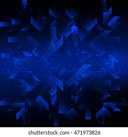 Abstract geometric blue technology hi-tech background. Vector illustration