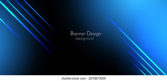 Abstrakte geometrische, blaue Farbverlauf-Linien, Vektorhintergrund