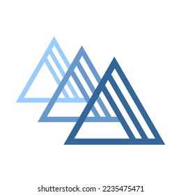 Abstraktes Symbol für geometrische blaue Dreiecke. Element für Logo-Design. Vektorkunst.