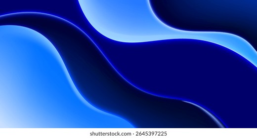 ABSTRACT GEOMETRIC BLUE WAVE VECTOR BACKGROUND