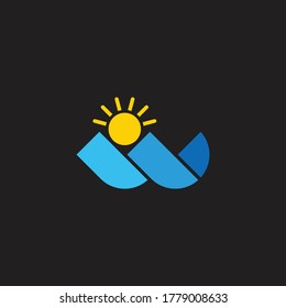 abstract geometric blue waves gradient design vector best for your product logo