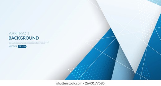 Abstract geometric blue and white background vector