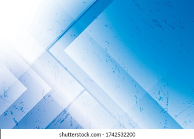 Abstract geometric blue and white color with grunge background. Vector, illustration.