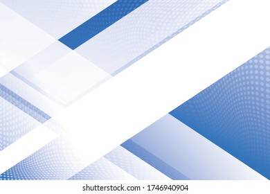 Resumen del fondo geométrico de color azul y blanco con efecto de semitono. Vector, ilustración.