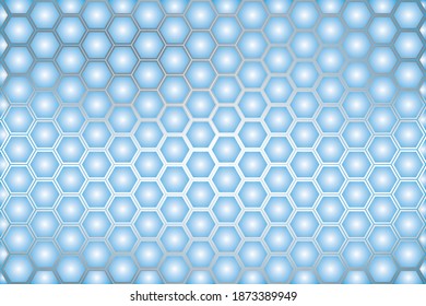 Abstract geometric blue and white color background with hexagonal shape. Vector, illustration.