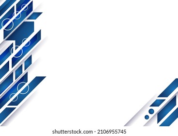 Abstract geometric blue and white color background. Vector illustration for presentation design, certificate background, tech banner