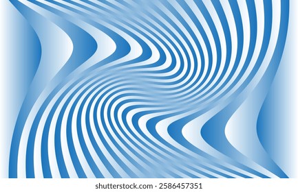 abstract geometric blue white gradient twist line pattern.