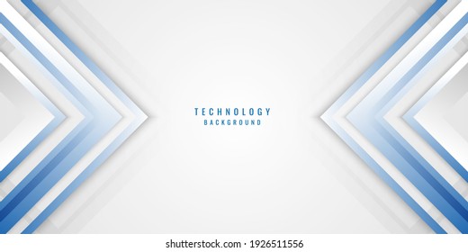 Abstract geometric blue, white and gray arrow shine layer elements design background. Technology concept. Vector illustration