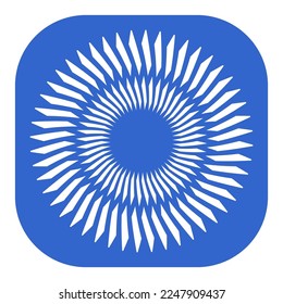 Abstract Geometric Blue and White Icon. Element for Design. Vector Art.