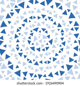 Abstract geometric blue white triangles seamless pattern 