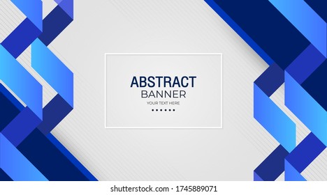 Abstract geometric blue wide 
background banner layout 
design, vector illustration.