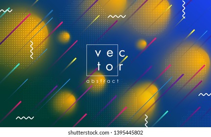 Abstract geometric blue and yellow background. Dynamic shapes composition.